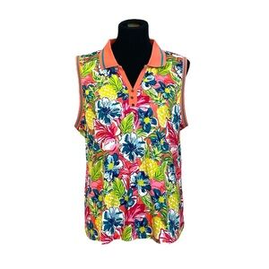 Rafaella Vibrant Tropical Floral Top